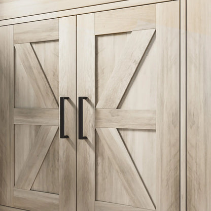 Farmhouse Buffet Cabinet, 2 Drawers, 2 Cabinets, Adjustable Shelves, Grey Bar Cabinets at Gallery Canada