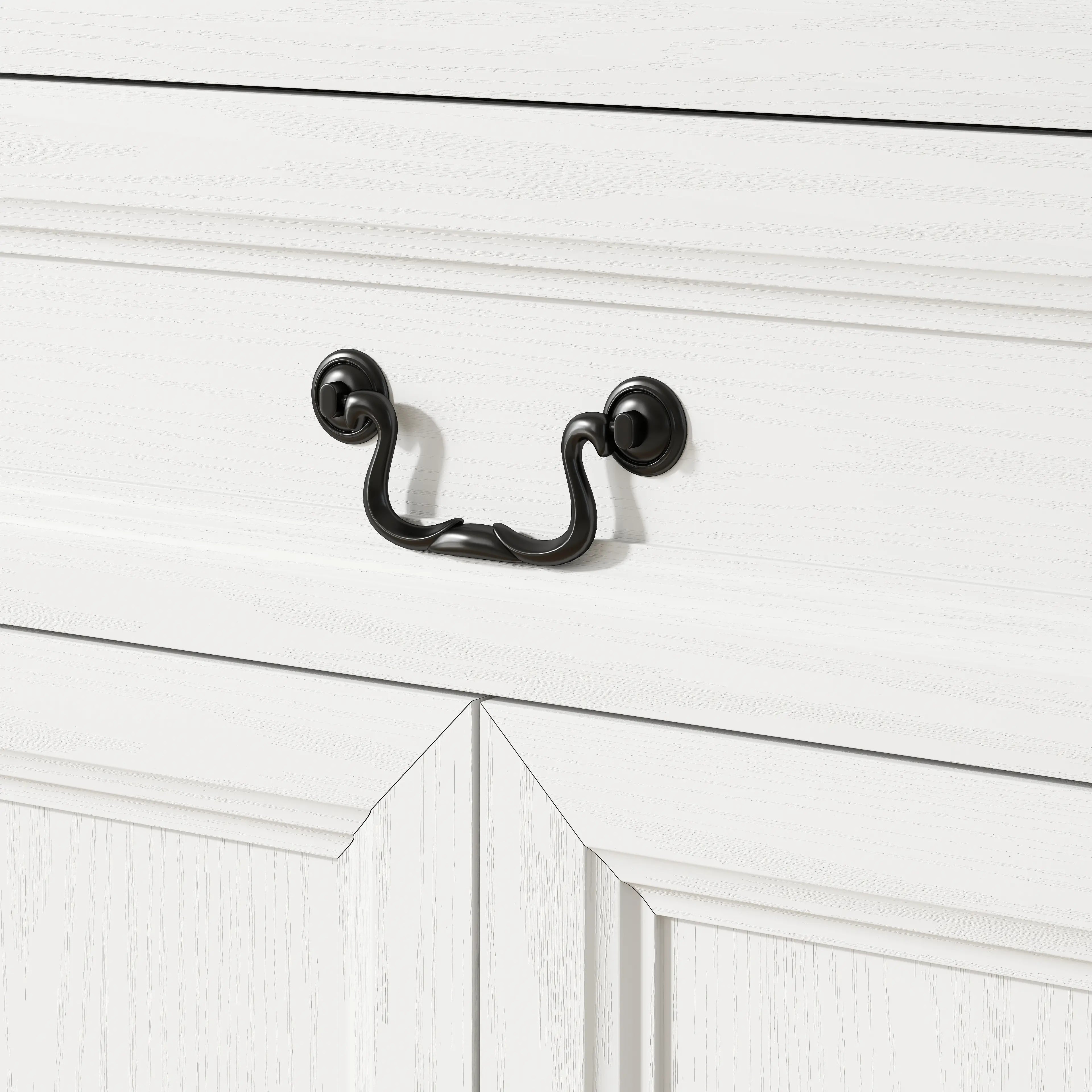 Farmhouse Sideboard with Charging Station, 58 Inch Buffet Cabinet, White Storage Cabinets at Gallery Canada