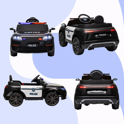 12V Kids Electric Police Car, Remote Control, Black Electric Toy Cars at Gallery Canada
