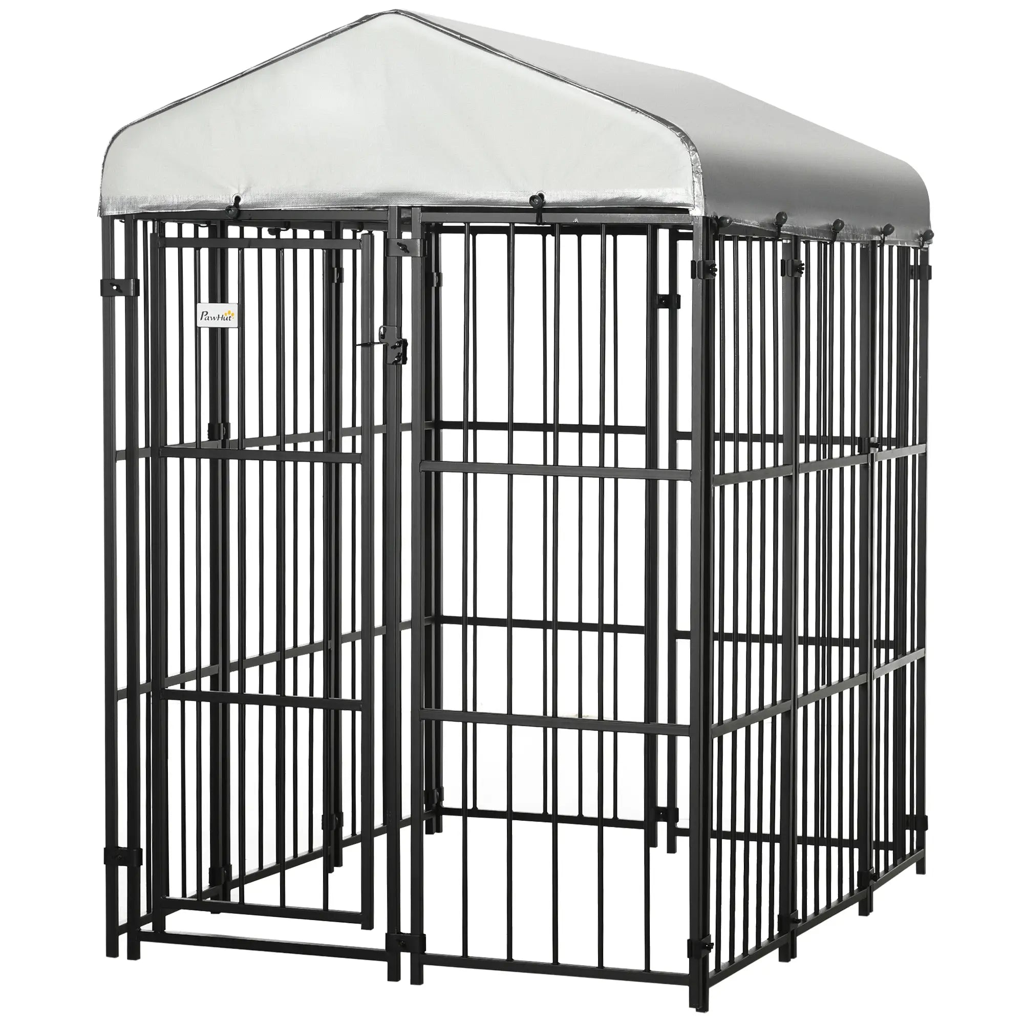 Galvanized Steel Outdoor Dog Kennel, Heavy Duty, Black Houses, Kennels & Pens Black, Silver Grey at Gallery Canada