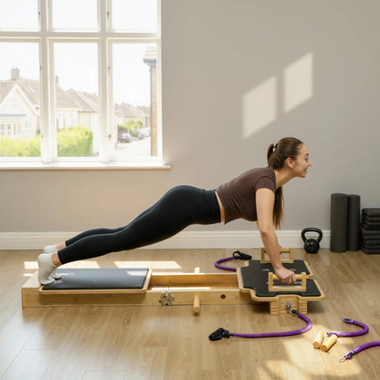 Portable Pilates Reformer Machine, Multifunctional Board With Resistance Bands Aerobic Equipment at Gallery Canada