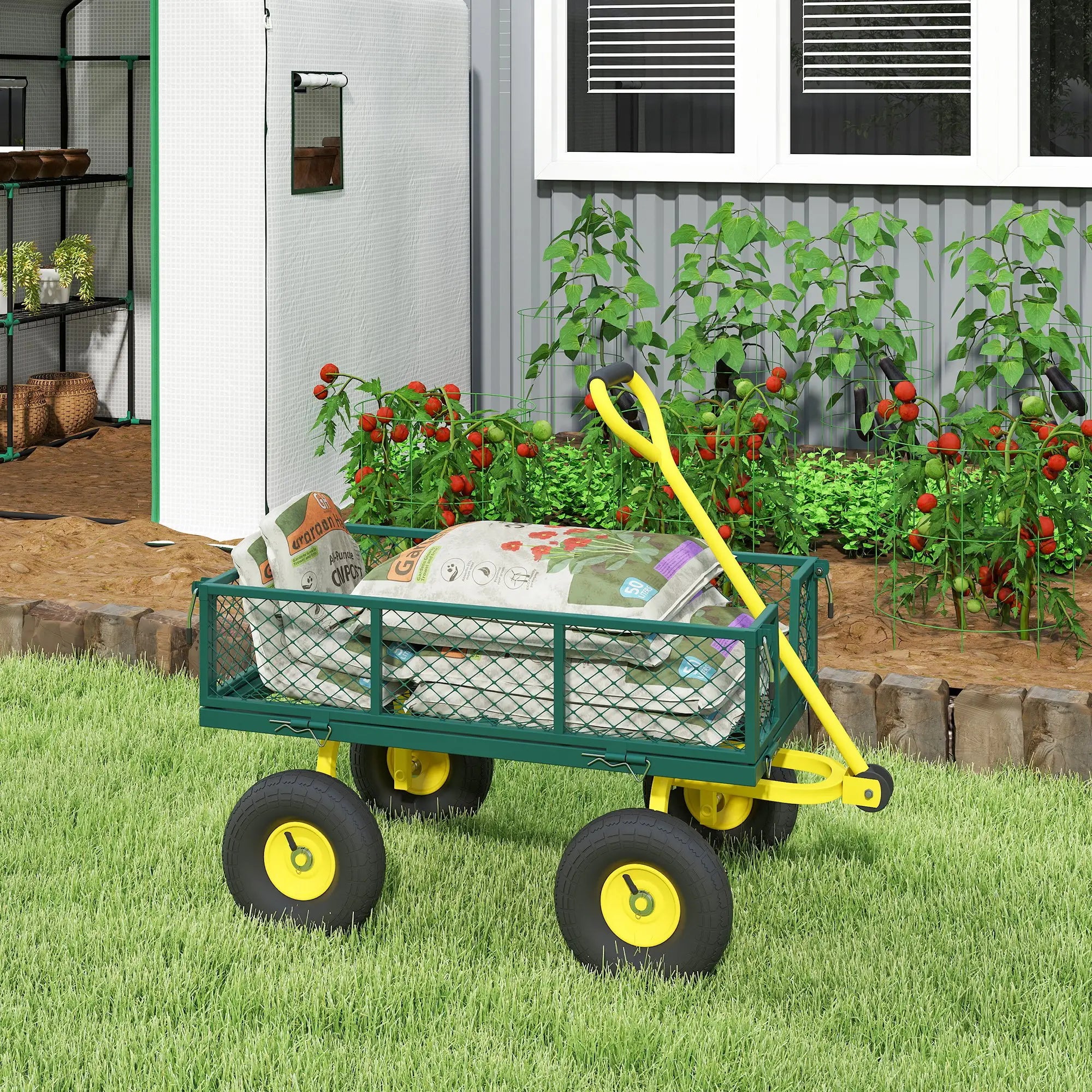 Garden Utility Wagon Cart, Removable Sides, 10