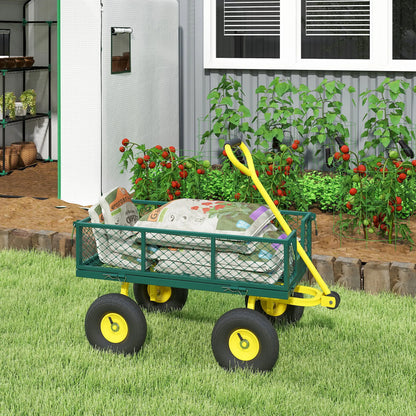 Garden Utility Wagon Cart, Removable Sides, 10" Wheels, Green Folding Garden Carts at Gallery Canada
