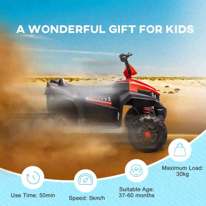 12V Kids ATV, Four Wheels, Spring Suspension, Forward Backward, LED Light, MP3, Red Electric Ride On Toys at Gallery Canada