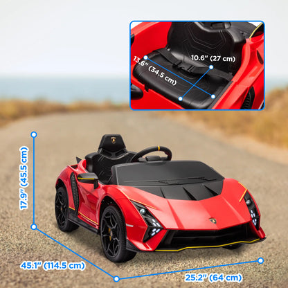 12V Lamborghini Licensed Kids Car, Remote Control, 4 Wheels Suspension, Red Electric Toy Cars at Gallery Canada