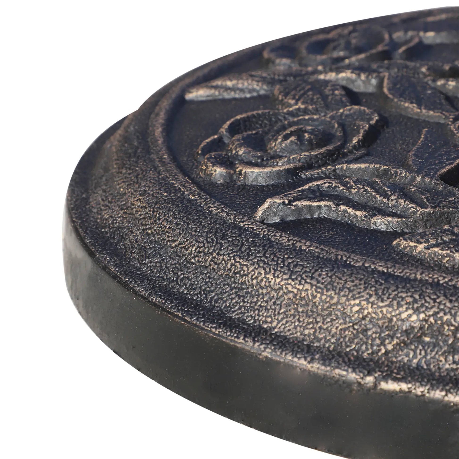 18” Round Patio Umbrella Base, Cast Stone Resin, Bronze Umbrella Bases at Gallery Canada