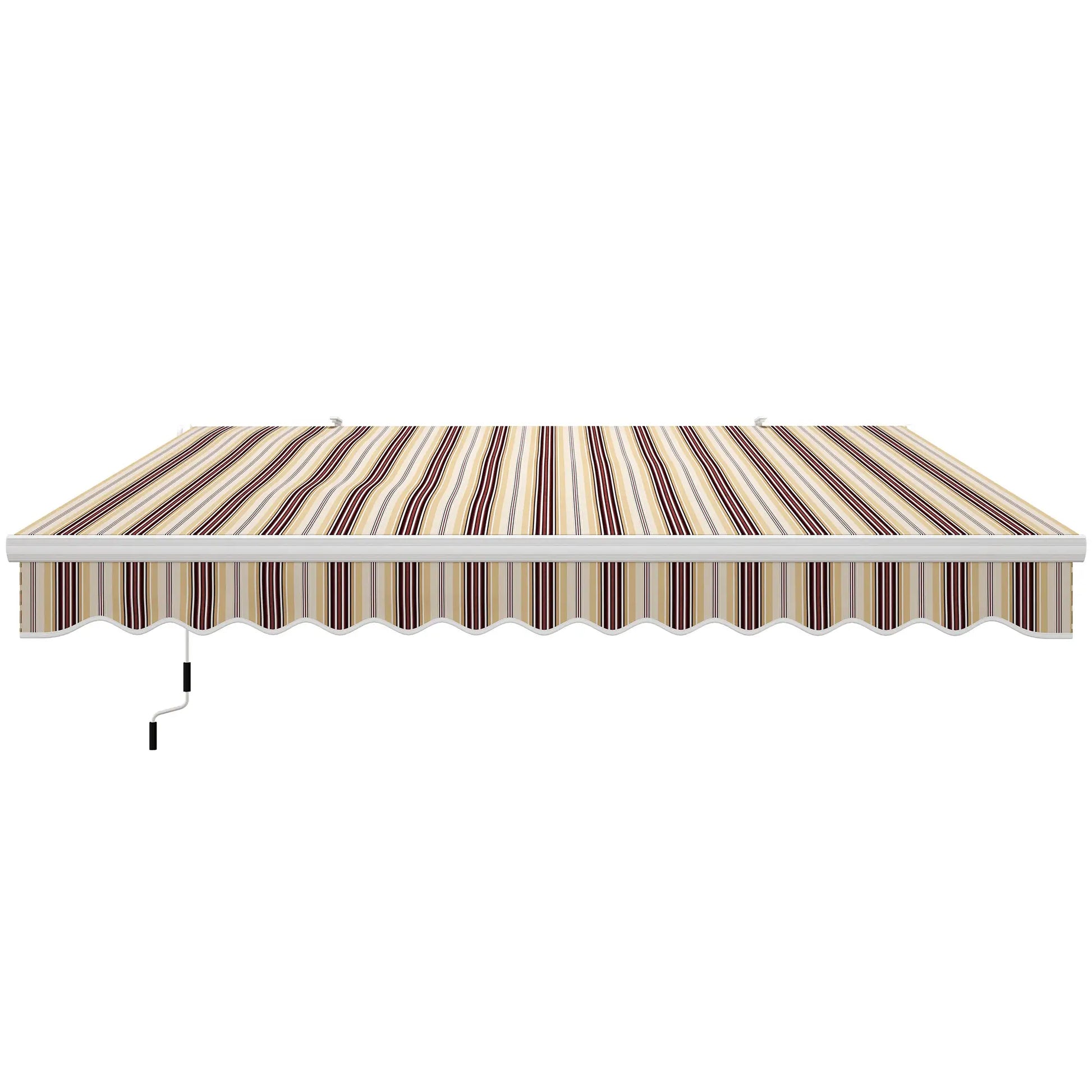 13' x 8' Retractable Patio Awning, Sun Shade, Aluminum Frame, Red Stripe Deck Awnings at Gallery Canada