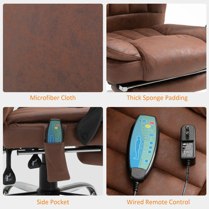 Office Chair, Vibration Massage Recliner, Retractable Footrest, Brown Massage Chairs at Gallery Canada