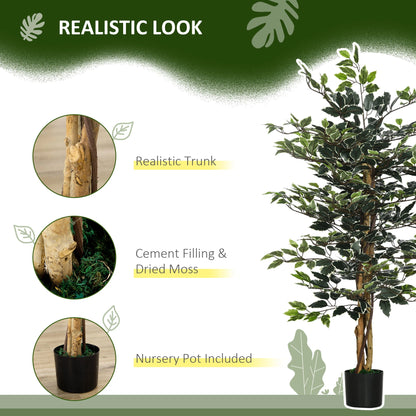 4.3FT Artificial Ficus Tree, Fake Plant in Nursery Pot, Indoor Decor Artificial Trees at Gallery Canada