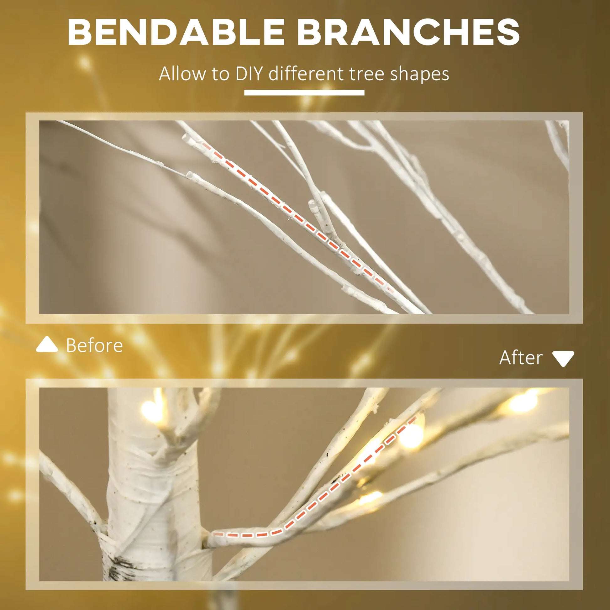 6 ft Pre-Lit LED Artificial Birch Tree, Indoor Outdoor Use Artificial Tree at Gallery Canada