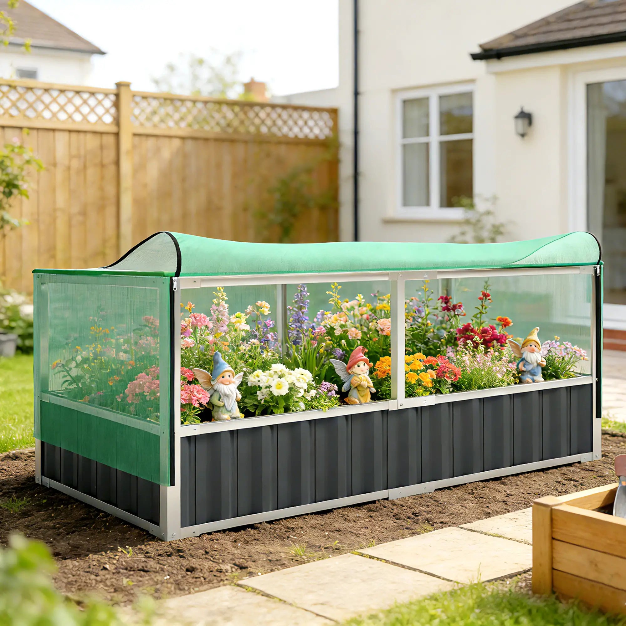 Steel Raised Garden Bed, 5.7 x 3 x 2.3ft, With Cover And Gloves, Dark Grey Galvanized Planter Boxes at Gallery Canada