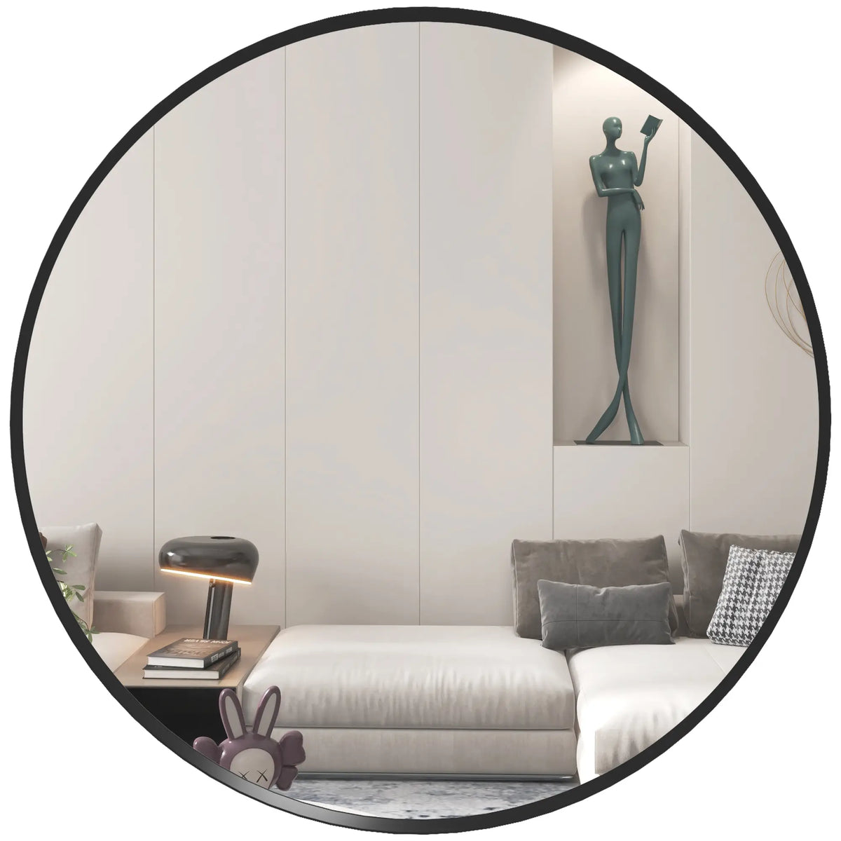 24" Round Wall Mirror, Modern Home Decor for Bedroom Living Room Bathroom, Black Wall Mirrors at Gallery Canada