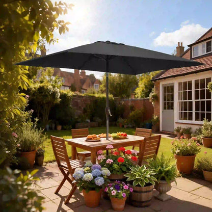 6.5x10ft Rectangle Patio Umbrella, Black Sun Umbrellas at Gallery Canada