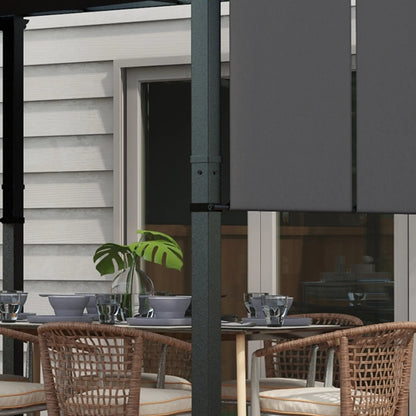 10' x 12' Metal Pergola, Retractable Canopy, Garden Patio Backyard Deck Pergolas at Gallery Canada