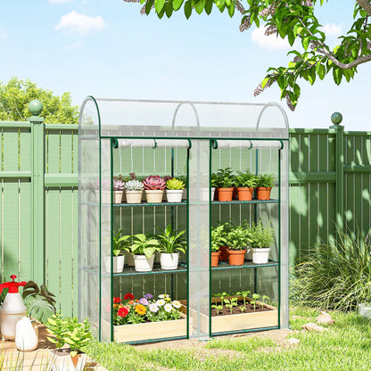 3 Tier Mini Greenhouse, 56.3" x 18.1" x 64.6", Clear Portable Greenhouses at Gallery Canada