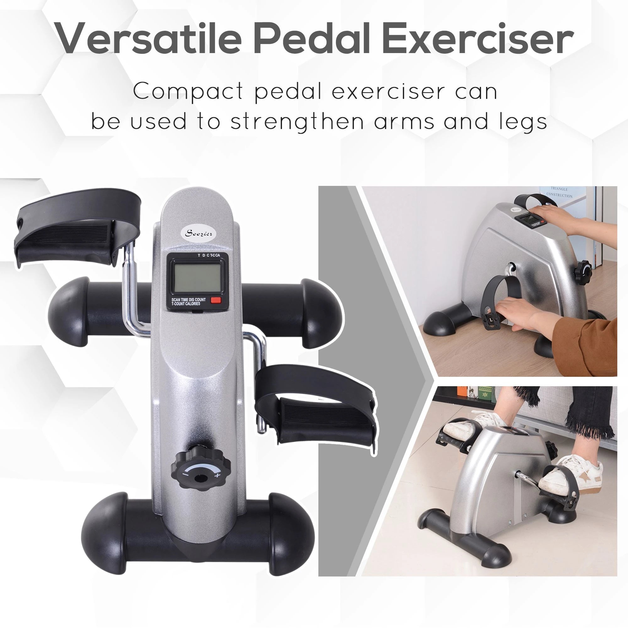 Portable Mini Pedal Exercise Bike, LCD Display, Silver Exercise & Stationary Bikes at Gallery Canada