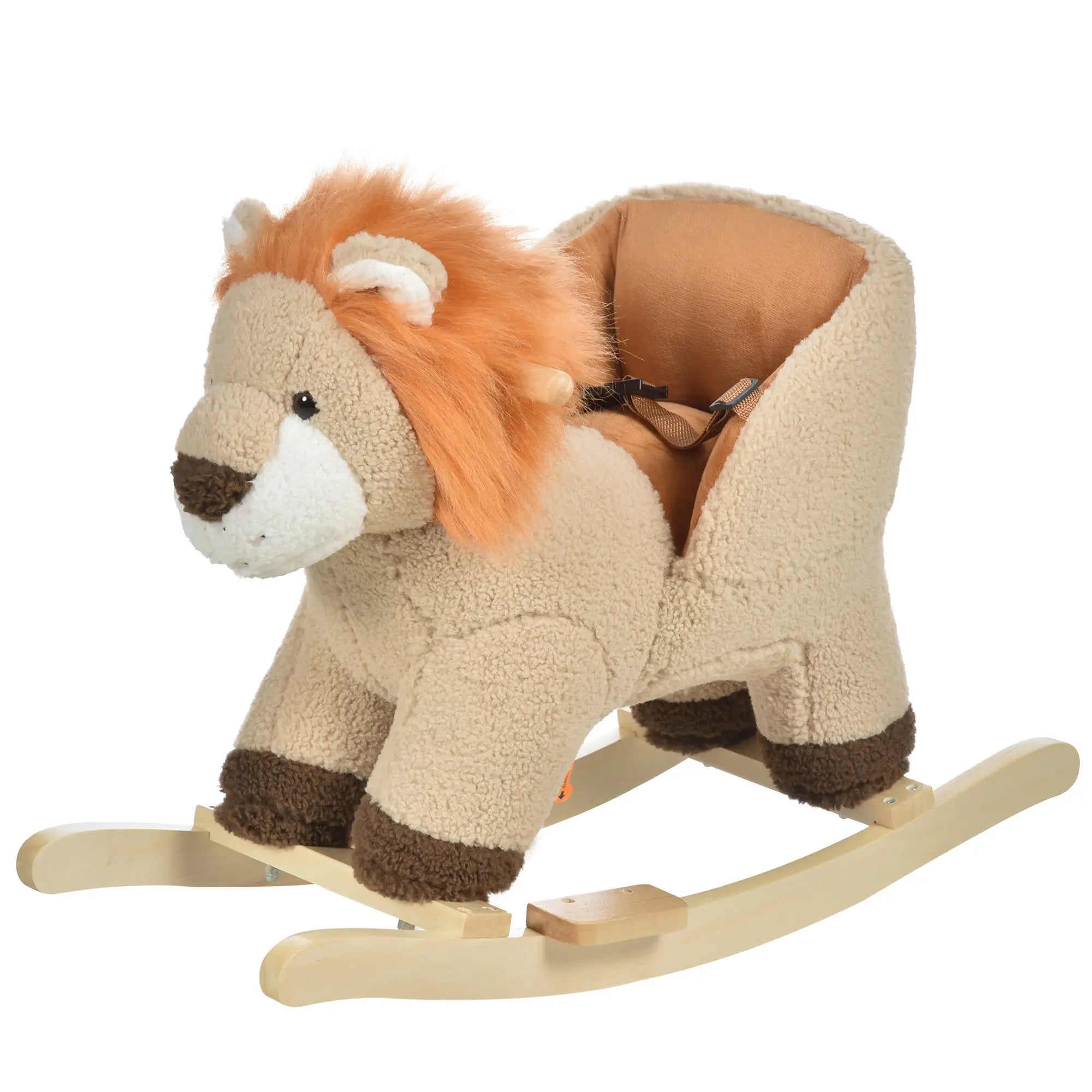 Baby Rocking Horse, Lion Design, Plush, Wooden, Sound, Seat Belt, 18-36 Months, Brown Rocking Horses at Gallery Canada