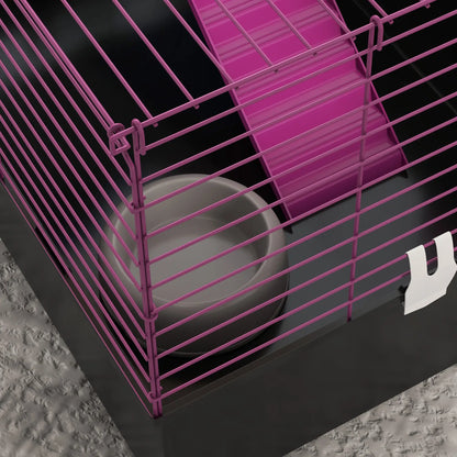 18.5" Small Animal Cage, Water Bottle, Food Dish, Platform, Ramp, Black Houses & Habitats at Gallery Canada