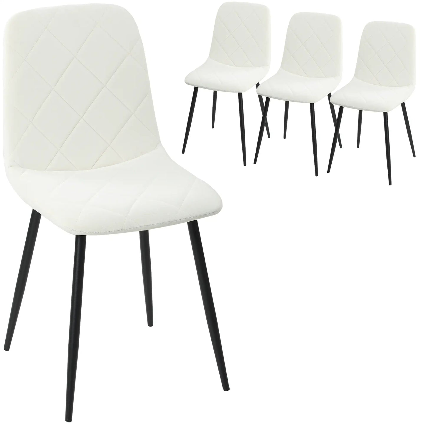 Upholstered Dining Chairs Set of 4, Steel Legs, Cream Bar Stools at Gallery Canada