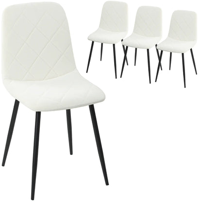 Upholstered Dining Chairs Set of 4, Steel Legs, Cream Bar Stools at Gallery Canada