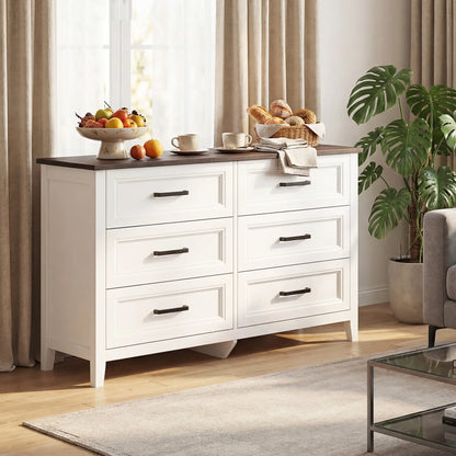 6-Drawer Wide Dresser Chest for Bedroom Living Room Closet Storage Cabinets at Gallery Canada