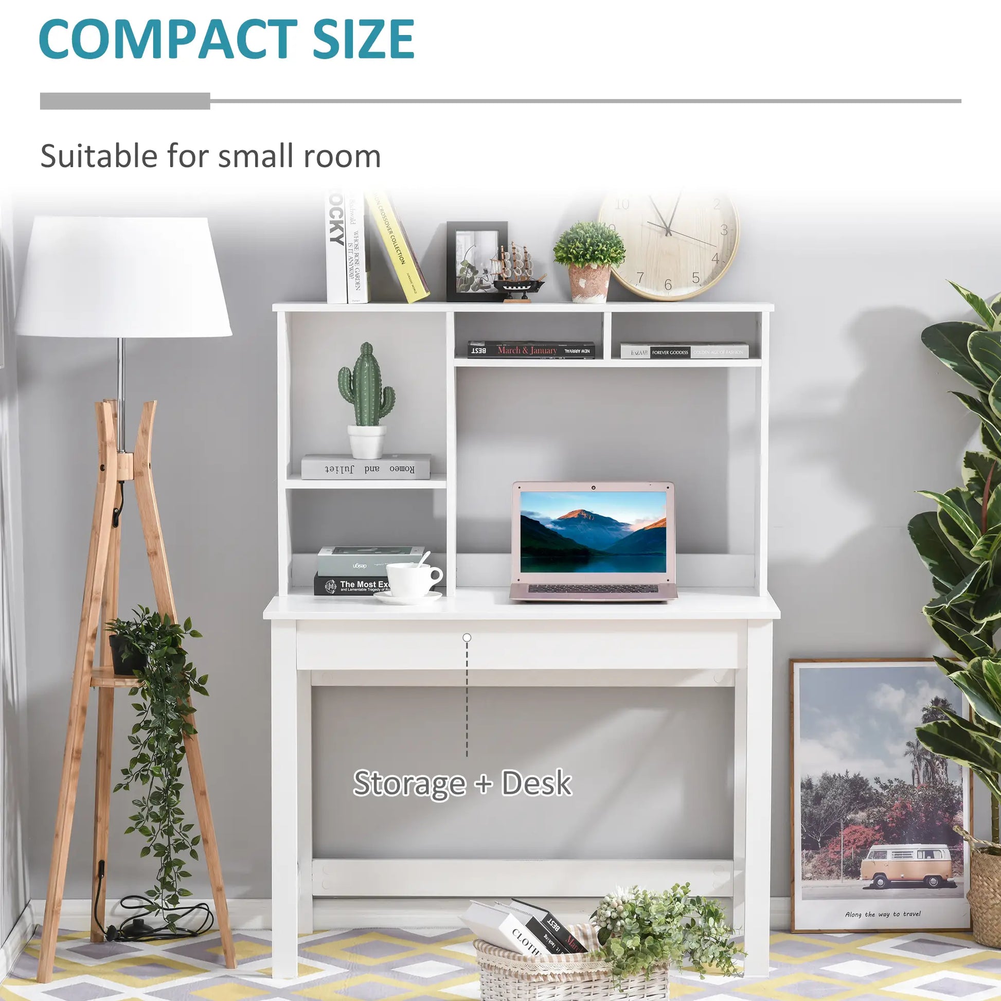 Computer Desk with Hutch, Home Office Study Table, White Computer Desks at Gallery Canada