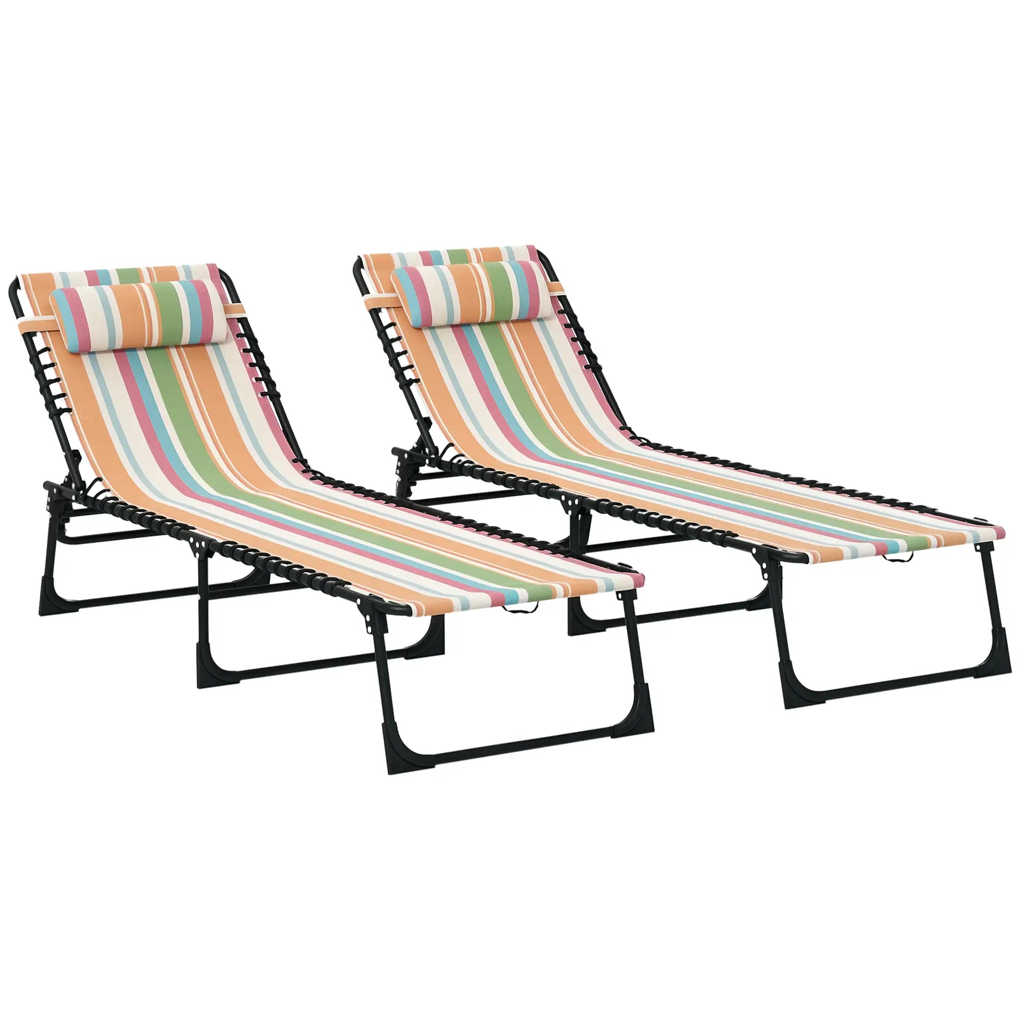 Folding Lounge Chair, Adjustable Chaise With Headrest, Multi-Colored Lounger Chairs at Gallery Canada