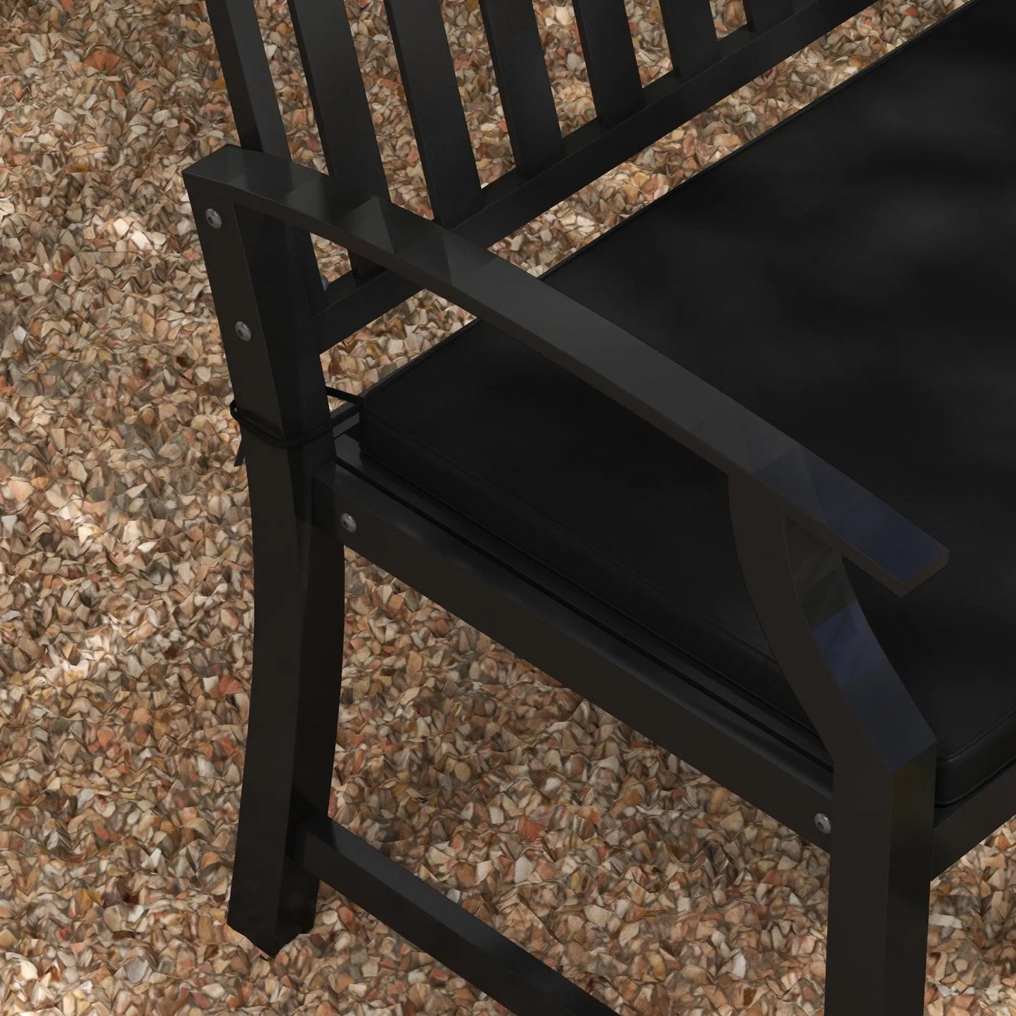 2-Seater Patio Bench Cushion, Outdoor Swing Replacement Pad, Black Patio Chair Cushions at Gallery Canada