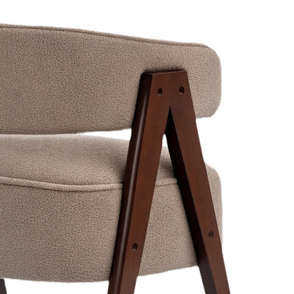Sherpa Fleece Accent Chair, Upholstered Armchair, Light Brown Accent Chairs at Gallery Canada