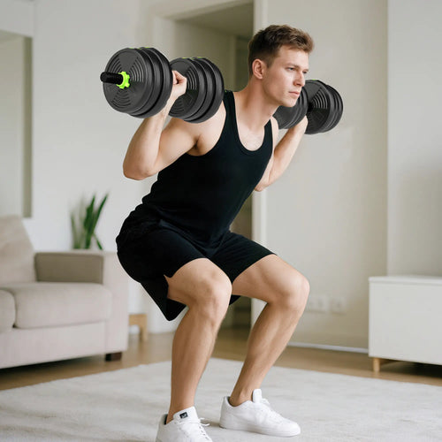 Adjustable Dumbbell Set, 3 in 1 Weights, 55lb with Connector, Non-Slip Grip