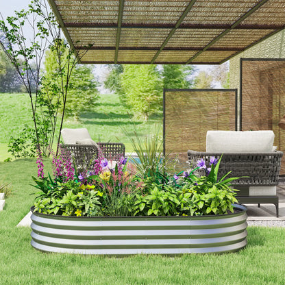 5' x 3' x 1' Outdoor Planter Box, Galvanized Raised Garden Bed, Silver Raised Garden Beds at Gallery Canada