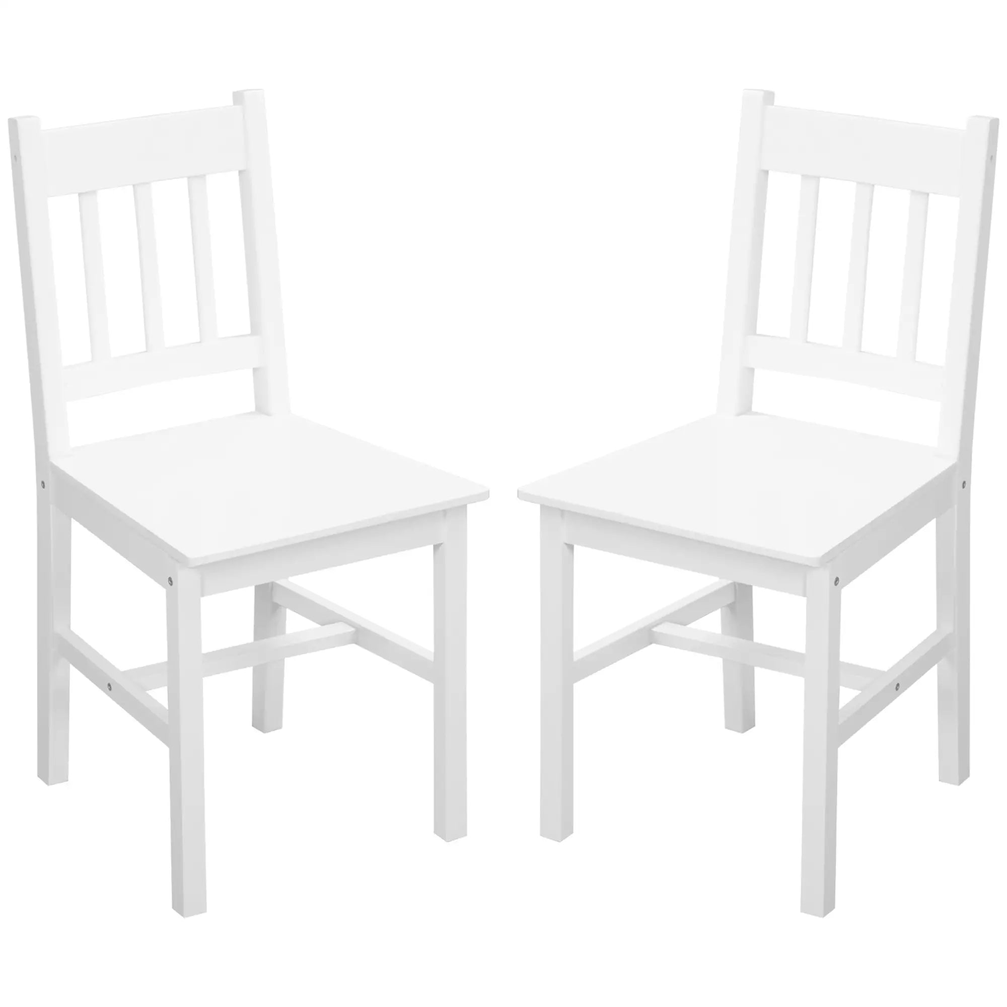 Dining Chairs Set of 2, Kitchen Chair, Pine Wood, White Bar Stools White at Gallery Canada