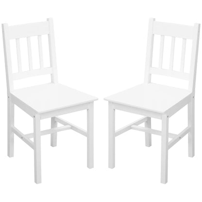 Dining Chairs Set of 2, Kitchen Chair, Pine Wood, White Bar Stools White at Gallery Canada