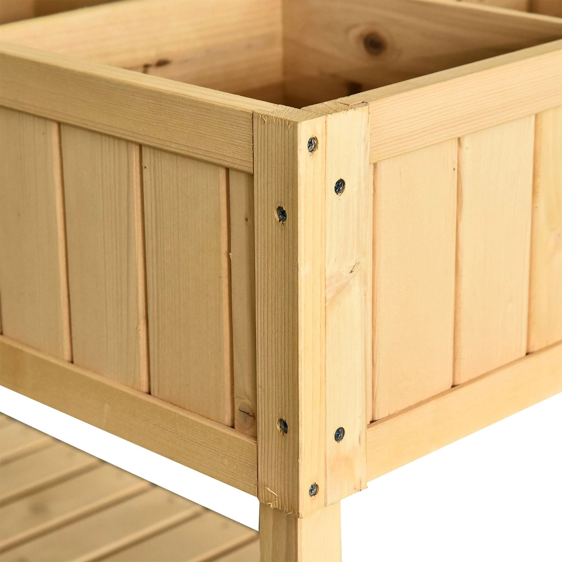 43.25" x 18" x 30" Raised Garden Bed, Wooden Plant Stand, 8 Grid Box, Natural Wood Elevated Garden Beds at Gallery Canada