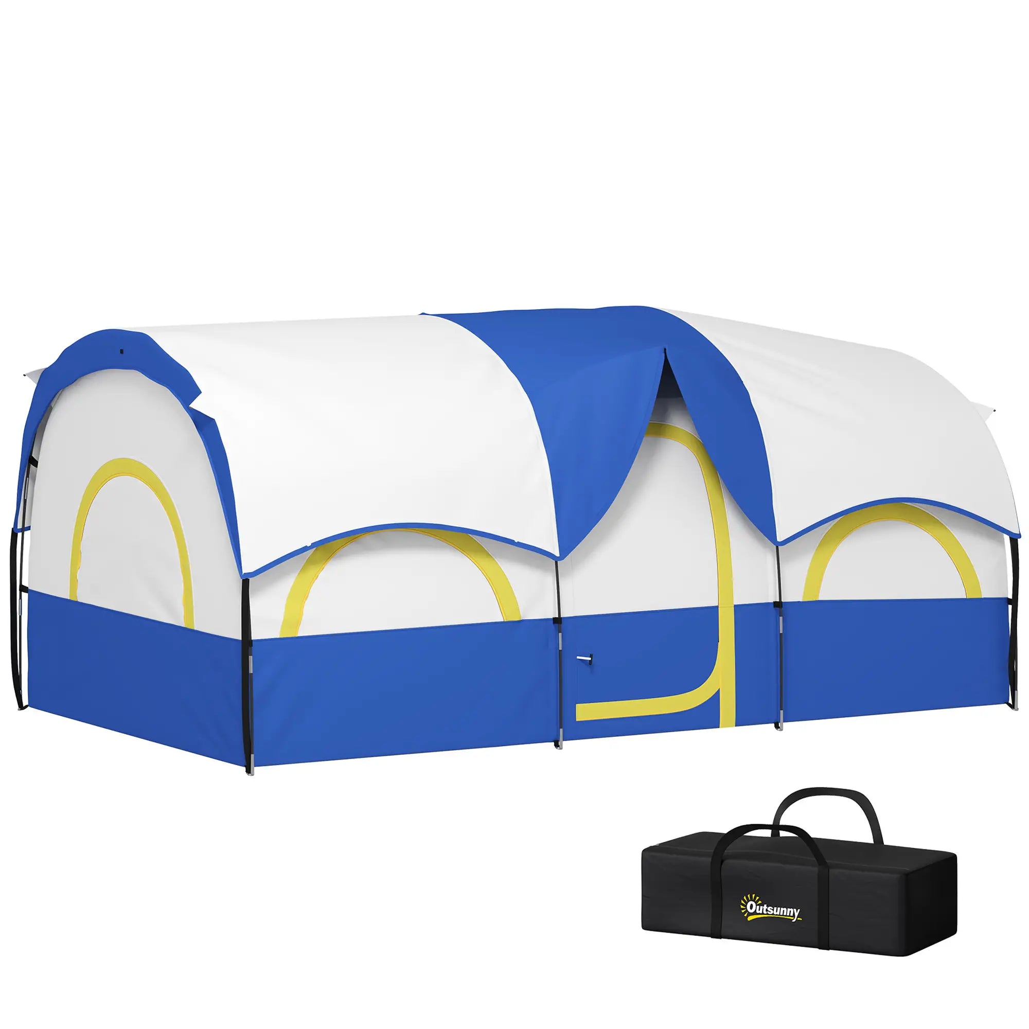 4-6 Person Camping Tent, 3 Room, 3000mm Waterproof, UPF30+, Blue Camping Tents at Gallery Canada
