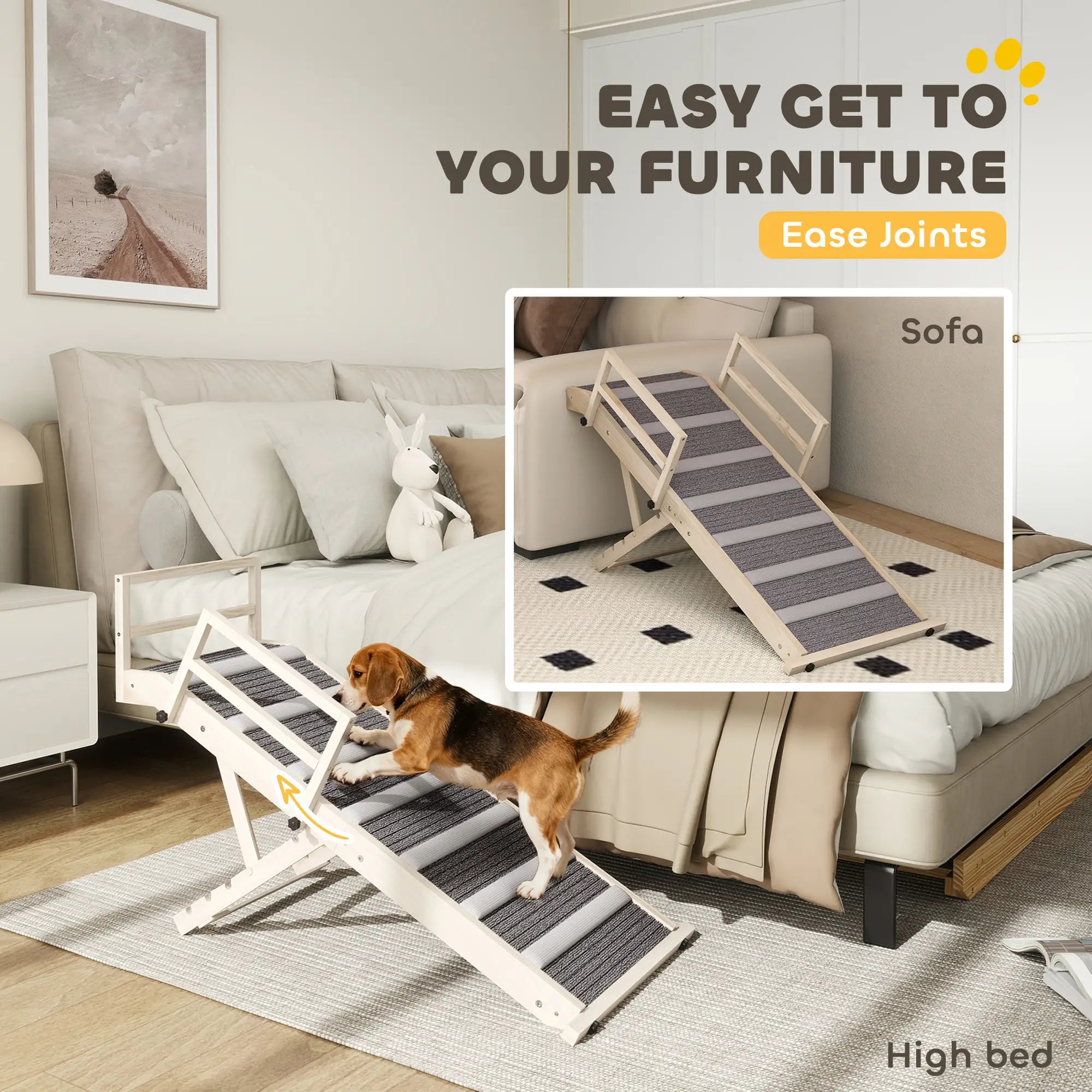 Folding Dog Ramp, 4 Adjustable Height 15