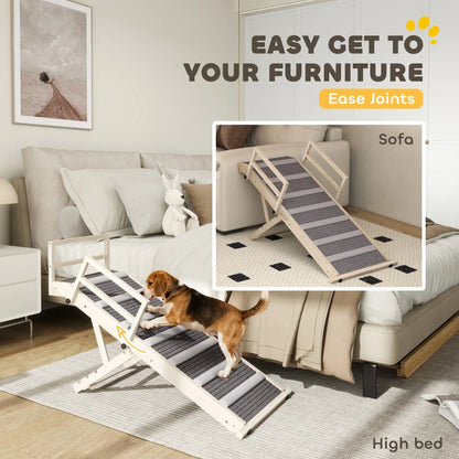 Folding Dog Ramp, 4 Adjustable Height 15" to 19", Side Rails Dog Stairs at Gallery Canada
