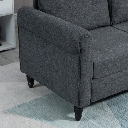 Vintage Loveseat, Upholstered Chenille 2 Seater Sofa, Dark Grey 2-Seater Sofas at Gallery Canada