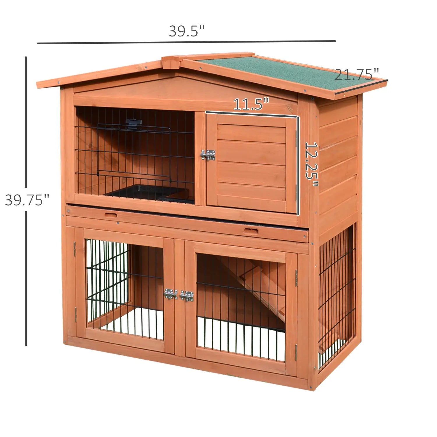 2 Tier Rabbit Hutch, Guinea Pig Cage, Ferret Enclosure, 39.6"L x 21.7"W x 39.8"H Rabbit Hutch at Gallery Canada