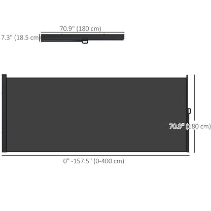 13' x 6' Retractable Side Awning, Outdoor Privacy Screen, Black Retractable Side Awning at Gallery Canada