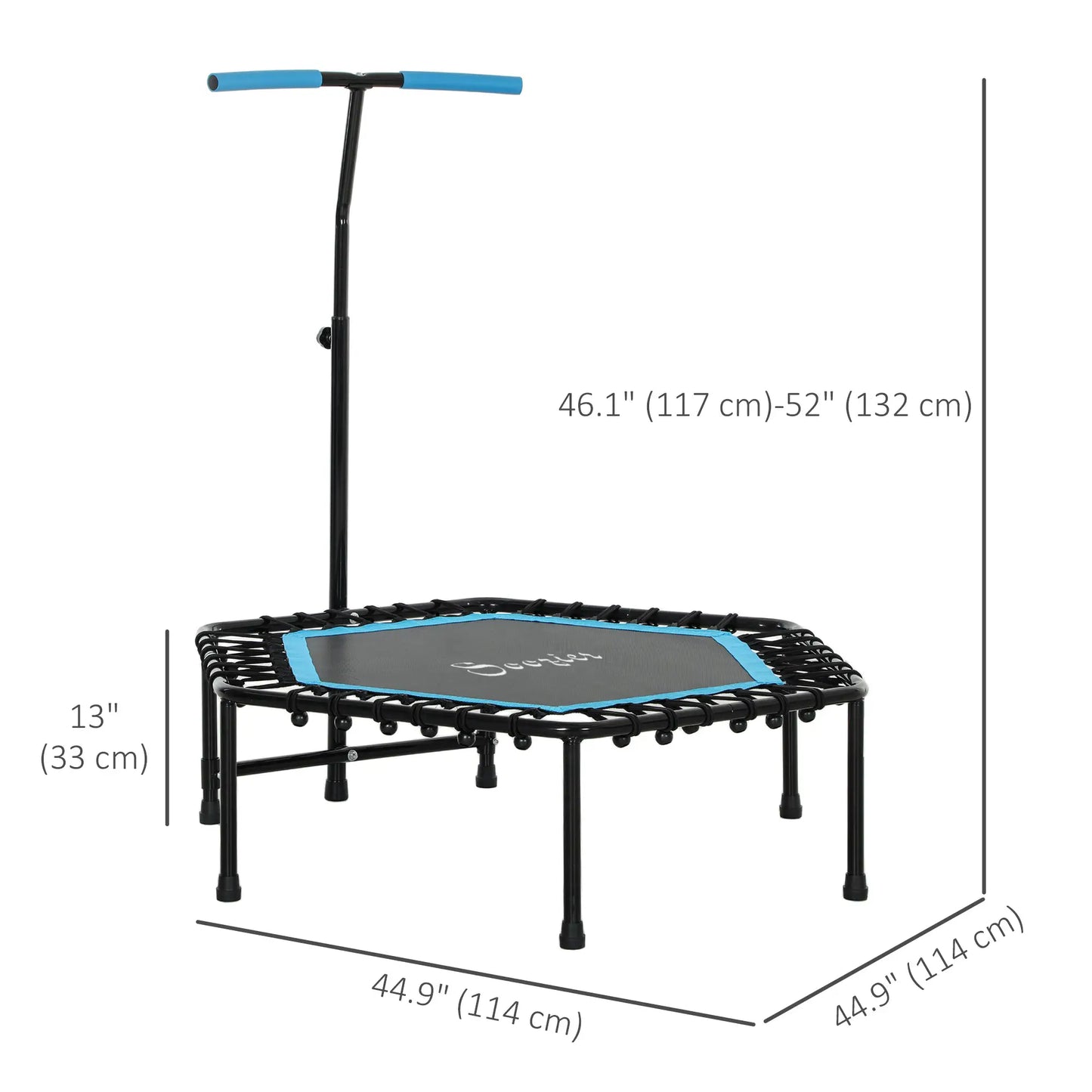 45" Rebounder Trampoline for Adults, Adjustable Handle, Blue Trampolines at Gallery Canada