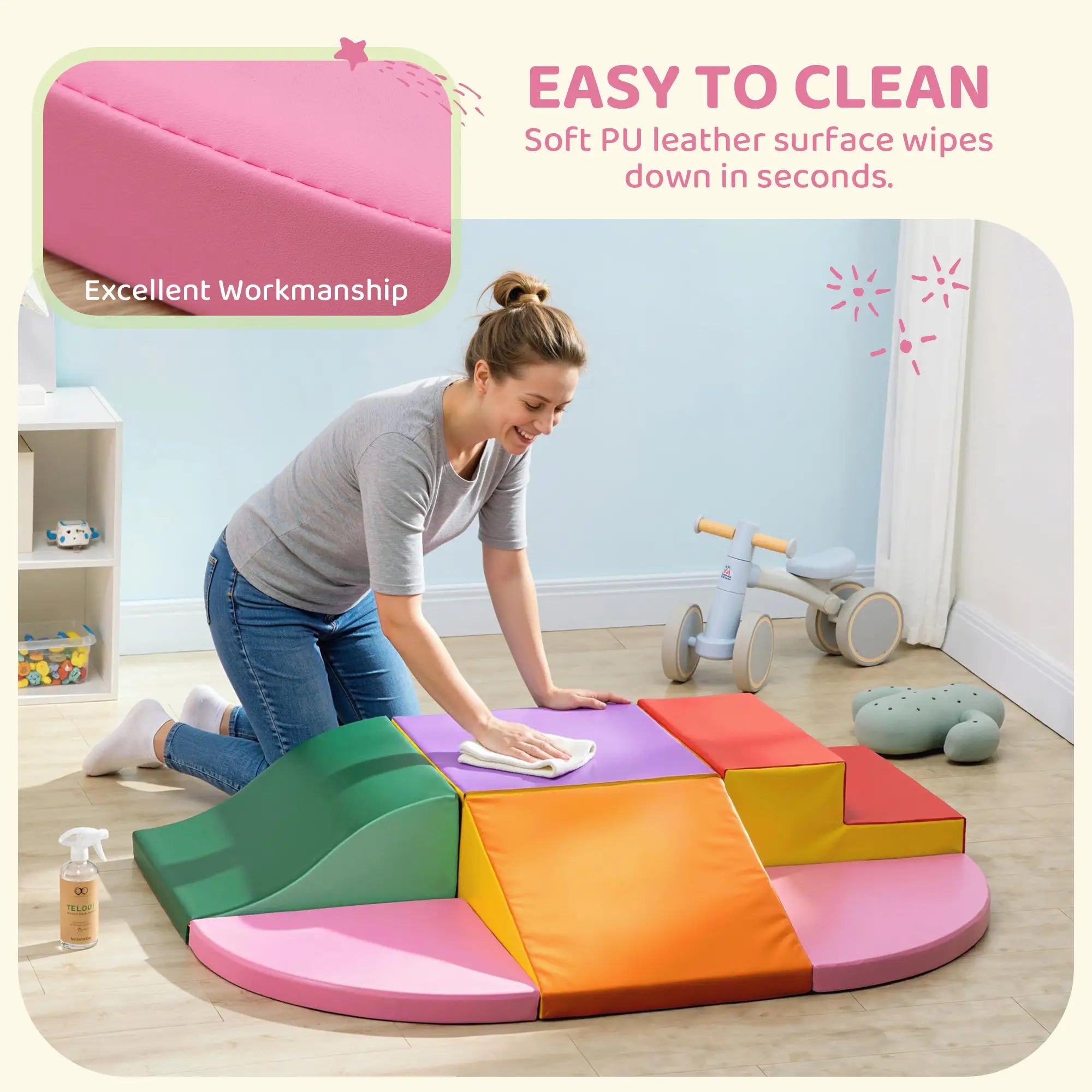 6-Piece Soft Play Set, 12-36 Months, Pink, Red Toy Playsets at Gallery Canada