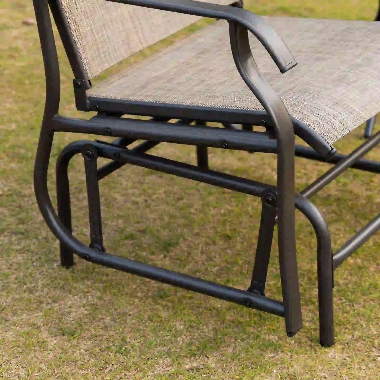 2 Outdoor Glider Chairs, 2 Person, Breathable Mesh, Steel Frame, Dark Brown Outdoor Rocking Chairs at Gallery Canada