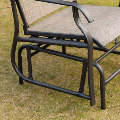 2 Outdoor Glider Chairs, 2 Person, Breathable Mesh, Steel Frame, Dark Brown Outdoor Rocking Chairs at Gallery Canada