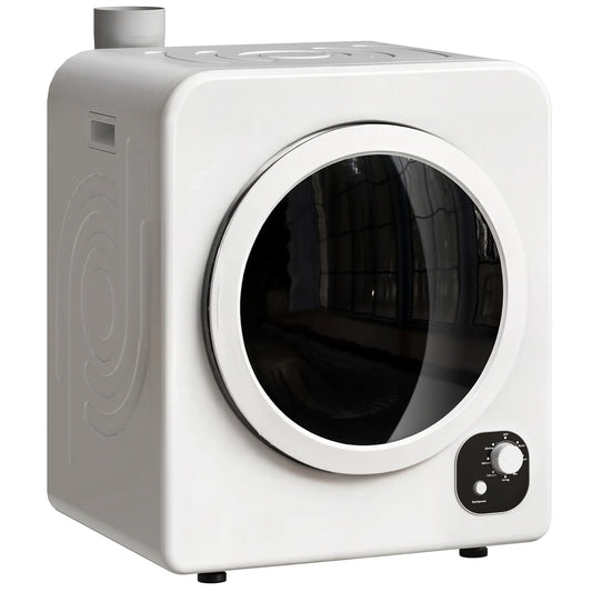 Compact Laundry Dryer, 1300W Portable, Stainless Steel Tub, White Dryer Machines White at Gallery Canada