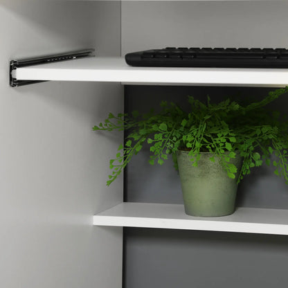 Computer Desk With Keyboard Tray, Drawers, White Computer Desks at Gallery Canada