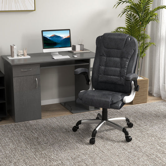 Heavy Duty Microfibre Office Chair, Big and Tall Computer Chair with Flip-up Arm, 400lbs, Charcoal Grey - Gallery Canada