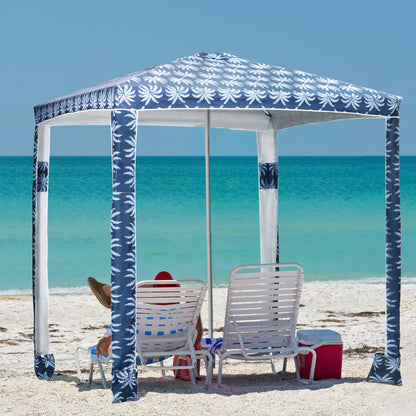 6.5' Beach Umbrella, UV50+ Sun Shade with Sandbags, Dark Blue Beach Umbrellas at Gallery Canada