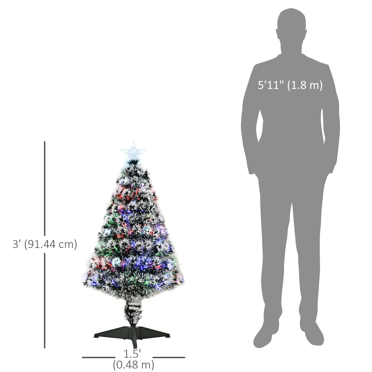 3ft Pre-Lit LED Fiber Optic Christmas Tree, With Stand Pre Lit Christmas Trees at Gallery Canada