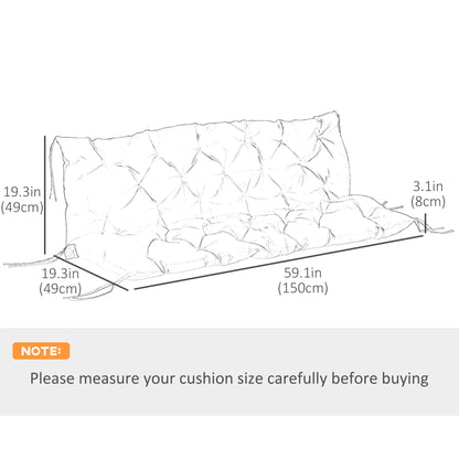 Porch Swing Cushion, Garden Bench Cushion with Backrest, Non-Slip 3-Seater, 59.1" x 38.6", Khaki Patio Chair Cushions at Gallery Canada